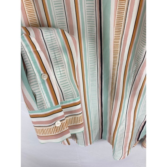 Rachel Zoe Pattern Stripe Long Sleeve Button Down Shirt Size Medium - Picture 4 of 6